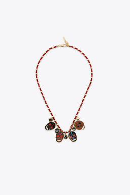 PACK OF 2 ENAMELLED SKULL NECKLACES - Zara фото 5