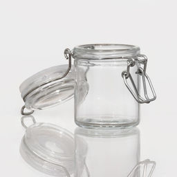 Цена за 2 шт. Банка для сыпучих Доляна «Оптима», 50 мл, 6.5×4.5×6 см, с бугельным замком, стекло, прозрачная