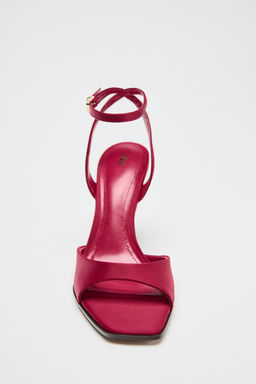SATIN-EFFECT HIGH-HEEL SANDALS - Zara фото 4