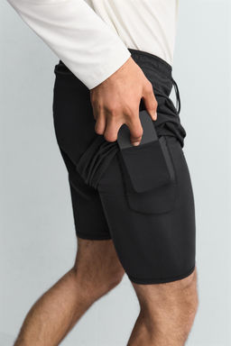 PANTALONES CORTOS ENTRENAMIENTO 2 EN 1 B?SICOS / Negro - Zara фото 15