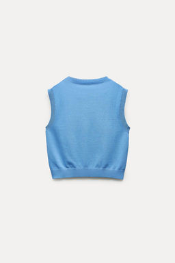 SLEEVELESS PLAIN KNIT TOP - Zara фото 4