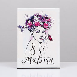 Цена за 5 шт. Подарочная коробка 8 марта с девушкой, 21 х 15 х 5,7 см - UPAK LAND фото 3