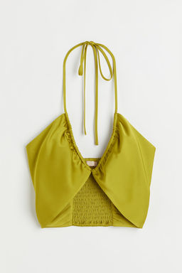 Crop top halter de saten
