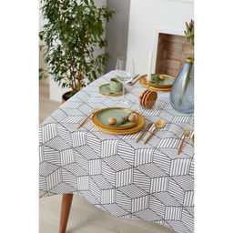 Набор Доляна скатерть 145х200см/салфетки 40х40см 4шт, Тренд бел, 100%пэ, рогожка 200 гр/м  фото 4