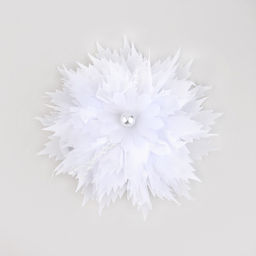 Бант для волос на резинке школьный, белый, 11 см, Принцессы