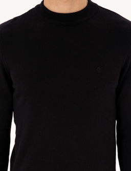 Siyah Slim Fit Yar_m Bal_k__ Yaka Basic Triko Kazak - Pierre cardin фото 6