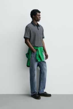 POLO REGULAR FIT JACQUARD RAYAS / Marino / Blanco - Zara фото 4