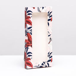 Цена за 5 шт. Подарочная коробка под плитку шоколада, с окном  Лилии, 17?8?1.4 см