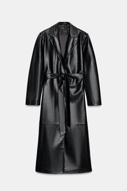 FAUX LEATHER COAT WITH DETACHABLE COLLAR - Zara фото 6