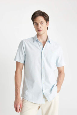 Рубашка из 100 % хлопка с короткими рукавами и воротником-поло обычного кроя