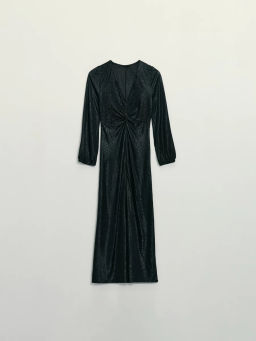 Платье из блестящей ткани с разрезом / Zarina