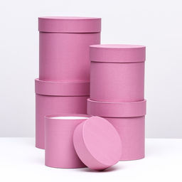 Набор шляпных коробок 5в1, розовый, 20 х 20 - 13 х 13 см - Simaland фото 2