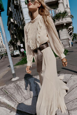 LACE MIDI DRESS WITH BELT - Zara фото 4