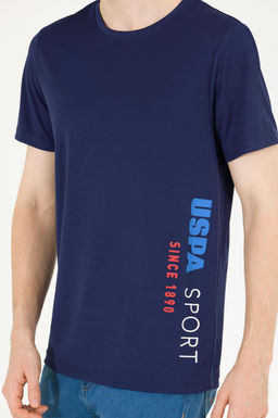 Мужская темно-синяя футболка с круглым вырезом - U.s. polo assn фото 6