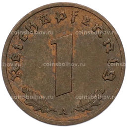 Монета 1 рейхспфенниг 1939 года A Германия
