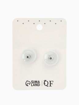 Серьги со стразами "Роскошь", прямоугольник, цвет жёлто-белый в серебре