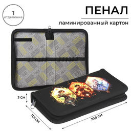 Пенал школьный, 1 секция, 11.5×20.5×3 см «Аниме»