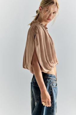 Oversized bubble-hem blouse - H&m фото 2