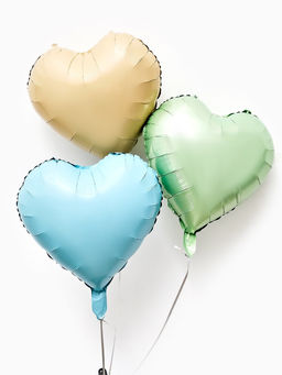 Цена за 2 шт. Воздушные шары фольгированные 17" «Сердце», зелёный сатин, набор 5 шт.
