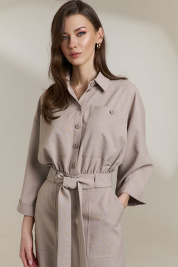 Платье 0841 бежевый - Diliafashion фото 3