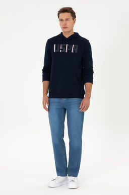 Erkek Mavi Loose Fit Jean Pantolon