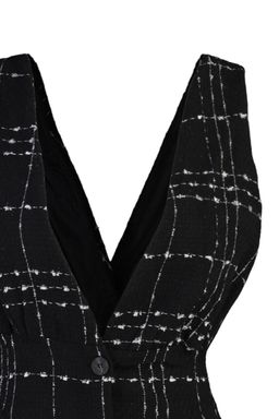 TRENDYOLMILLA Ekru Ekose / Kareli V Yaka Mini Dokuma Jile Elbise TWOAW21EL0319 фото 7