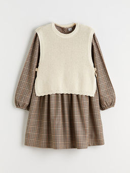 Ekose K?z ?ocuk Elbise ve S?veter