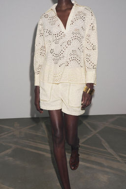 ZW COLLECTION SHIRT WITH CUTWORK EMBROIDERY