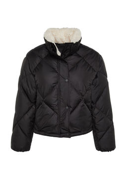 TRENDYOLMILLA Siyah Oversize Pelus Yaka Detayl? Su Itici Sisme Mont TWOAW24MO00008 фото 14