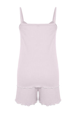 Trendyolmilla Ac?k Pembe Kurdele/Fiyonk Detayl? Ip Ask?l? Fitilli Sortlu Orme Pijama Tak?m? THMSS24PT00356  фото 24
