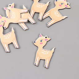 Декор для творчества дерево «Оленёнок», набор 6 шт., 4×2.6×0.3 см