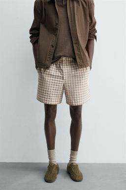 TEXTURED CHECK BERMUDA SHORTS - Zara фото 2