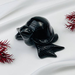 Фигурка резная "Черепаха" из серебристого Обсидиана