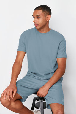 TRENDYOL MAN Mavi Regular Fit Waffle Sortlu Pijama Tak?m? TMNSS23PT00032 - Trendyolmilla фото 75