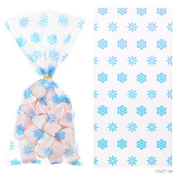 Пакет подарочный набор 50 штук 13х27 Новый год Снежинки / NG1050 /уп 100/ - Галеонтрейд фото 6