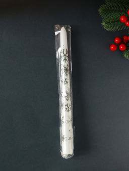 Цена за 4 шт. Свеча античная "Снежинки" 255х22 мм, с декором