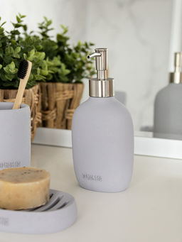 Диспенсер для жидкого мыла 370мл серый полирезина