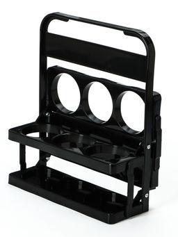 Переноска, подставка для 6 бутылок, 33 х 27,2 х 18 см, внутренний диаметр 7,8 см, черный - Simaland фото 4