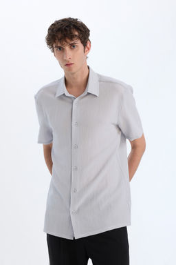 Regular Fit Polo Yaka Krink_l Yazl_k K_sa Kollu G_mlek - Defacto фото 3