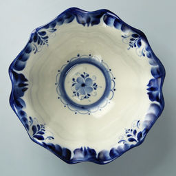 Салатник фарфоровый «Тюльпан», 19×19×7.5 см, гжель