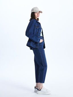 Beli Lastikli Slouchy Fit Kad?n Jean Pantolon