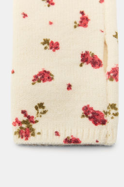 FLORAL PRINT KNITTED MITTENS - Zara фото 5