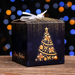 Цена за 10 шт. Коробка складная, подарочная новогодняя Merry christmas 10?10?10 см - UPAK LAND фото 5