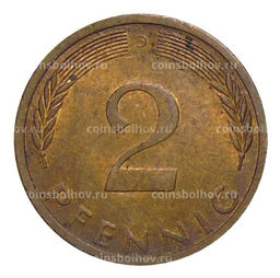 Монета 2 пфеннига 1971 года D Германия