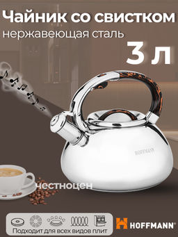 Чайник 3,0л нержавеющая сталь НМ 5533/2 со свистком (в)