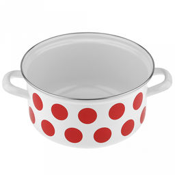 Горох красный Кастрюля эмалированная 3л, форма цилиндрическая, металлическая крышка (Россия) - Домашняя мода фото 3