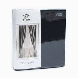 Штора портьерная «Этель», 270×300 см, черный, блэкаут