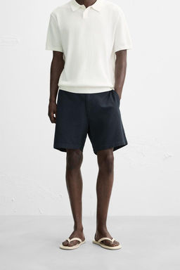 COTTON/LINEN BERMUDA SHORTS - Zara фото 12