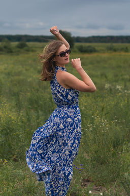 Платье Тахира (синий) - Nadi bordo фото 5