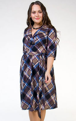 Милое платье из трикотажа-клетка